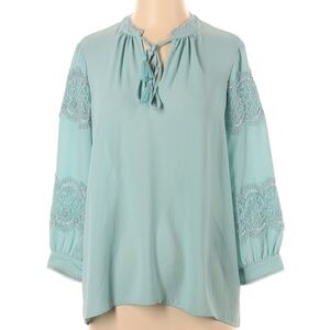 KARL LAGERFELD Chiffon Lace Blouse Shirt Women's Size Small